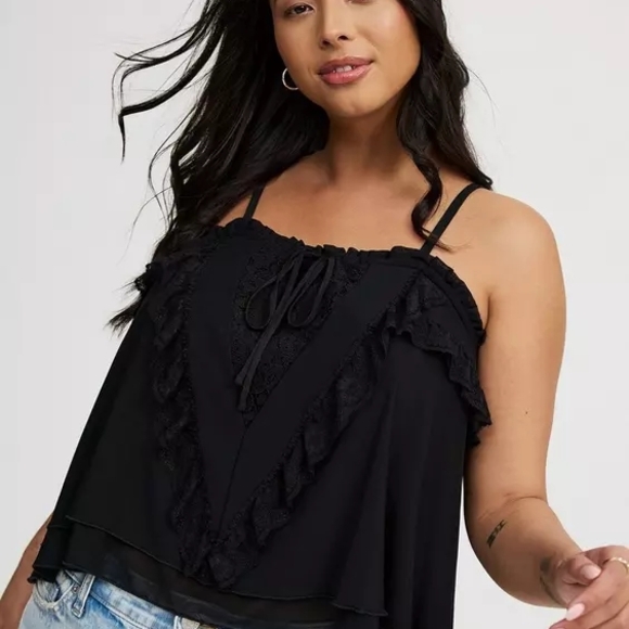 torrid Tops - NWT 3X TORRID Mesh Tank BLACK